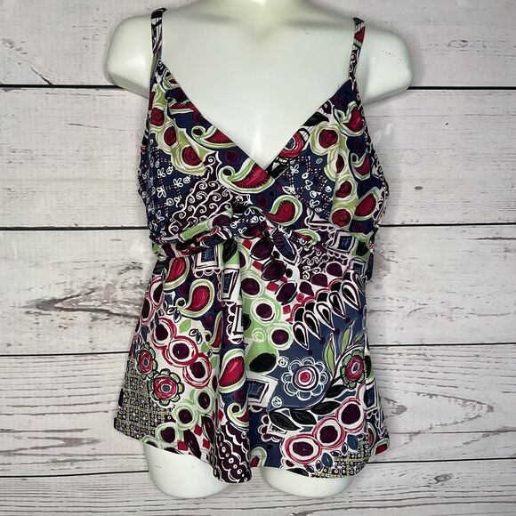 Athleta Other - Athleta Swim Tank Top Tankini Multicolored Paisley‎ Underwired 2-36C/34D/32D Y2K